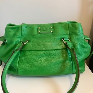 kate spade New York kelly green leather handbag